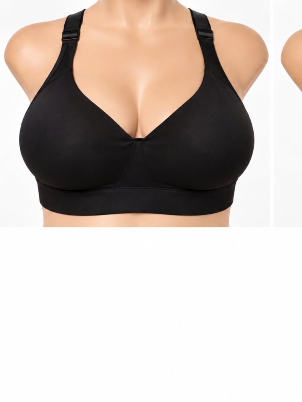 Avia Women’s Sports Bra Size L D-DD Black Racerback High Support Adjustable
